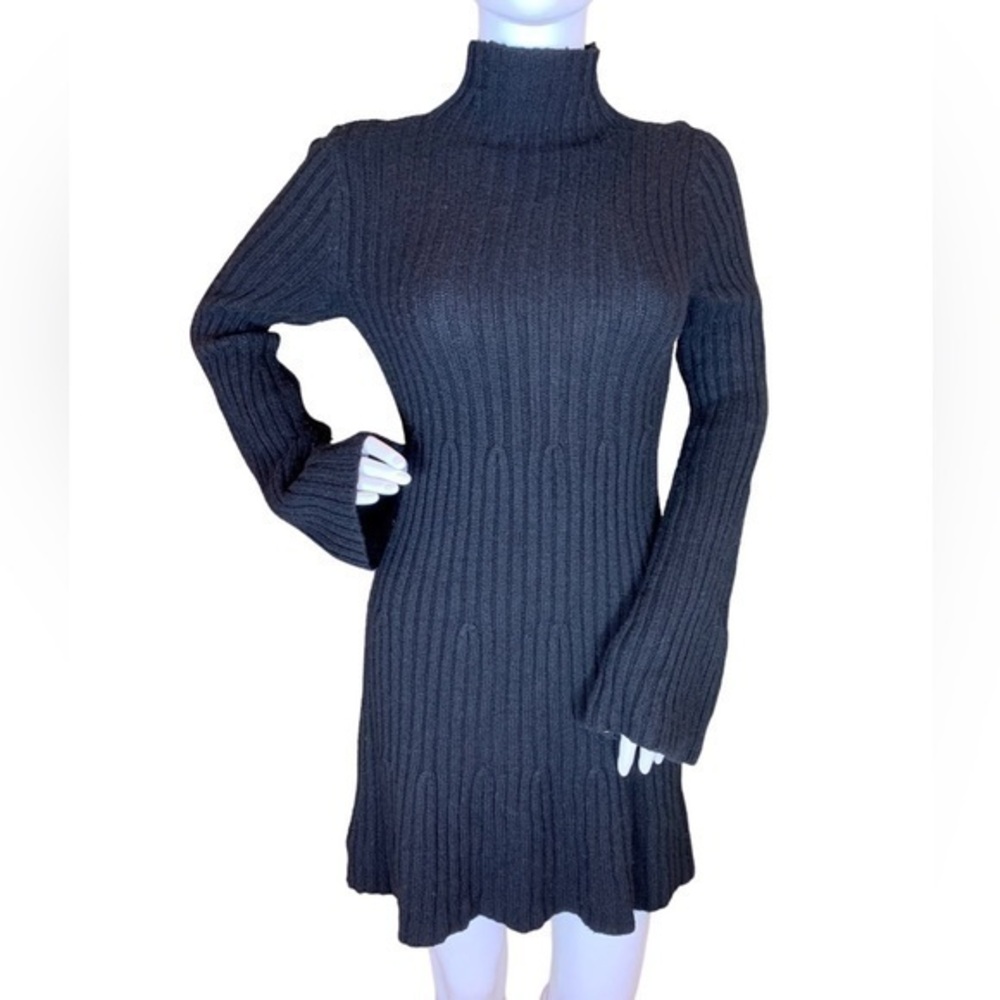INC International Concepts black wool blend dress size medium